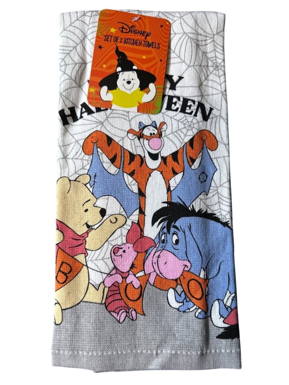 Disney Winnie The Pooh Halloween Kitchen Towels Set Of 2 16x26 In 100% Cotton